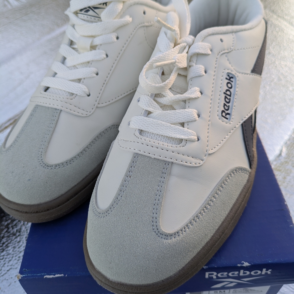 Reebok White and Gray Sneakers